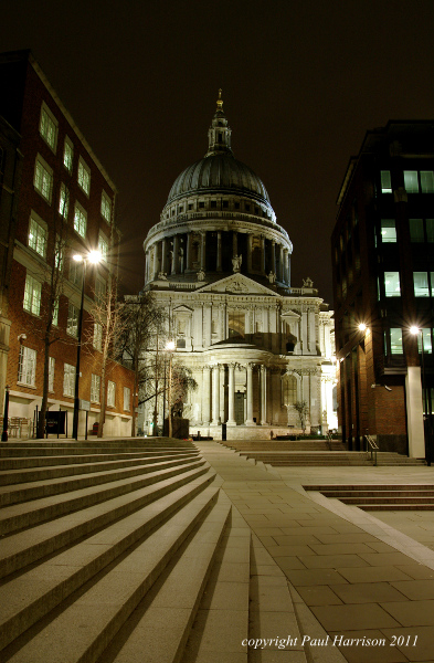 St. Paul's and Paternoster Square, night