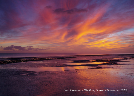 Sunset at Worthing by Paul Harrison