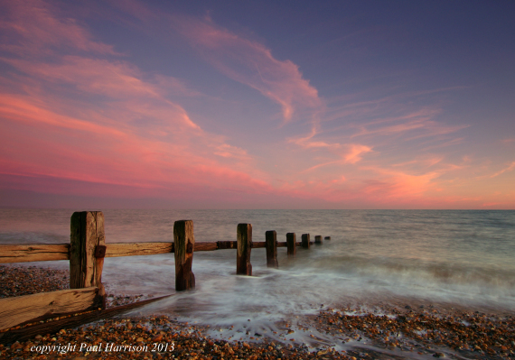 Pevensey Bay at sunset